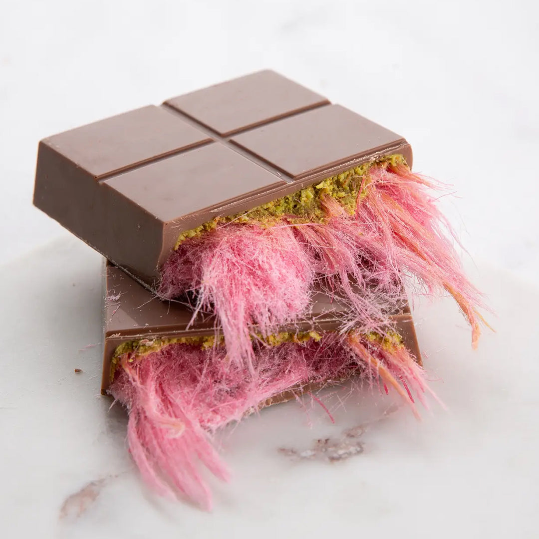 Angel Hair Pomegranate Cotton Candy & Milk Chocolate Bar
