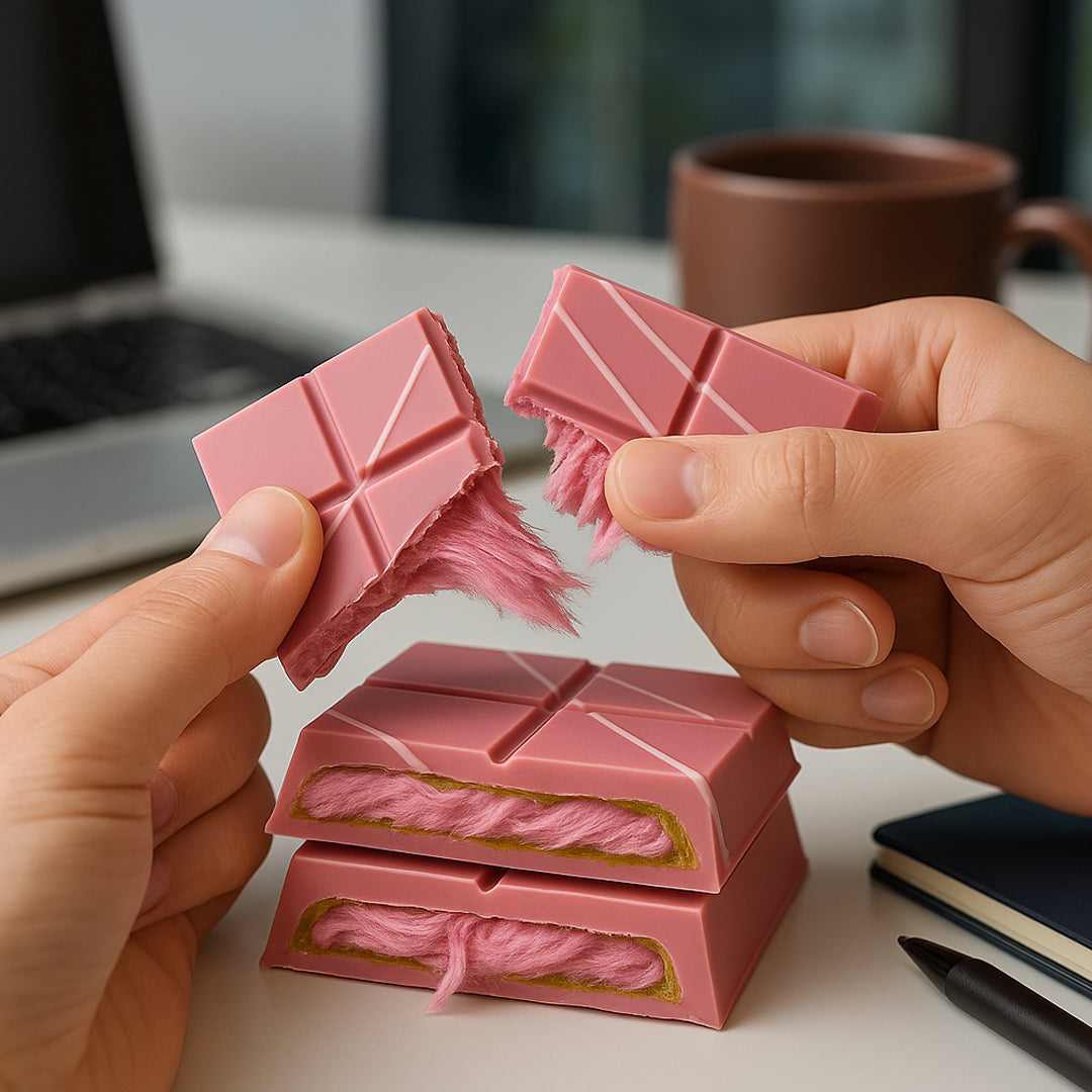 Angel Hair Ruby Chocolate Bar – Pomegranate Cotton Candy, Pistachio & Crispy Kadayif