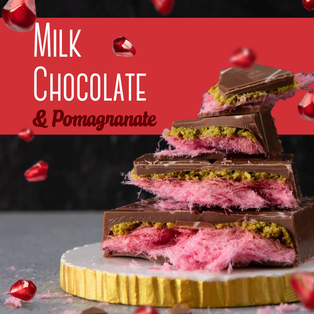 Angel Hair Pomegranate Cotton Candy & Milk Chocolate Bar